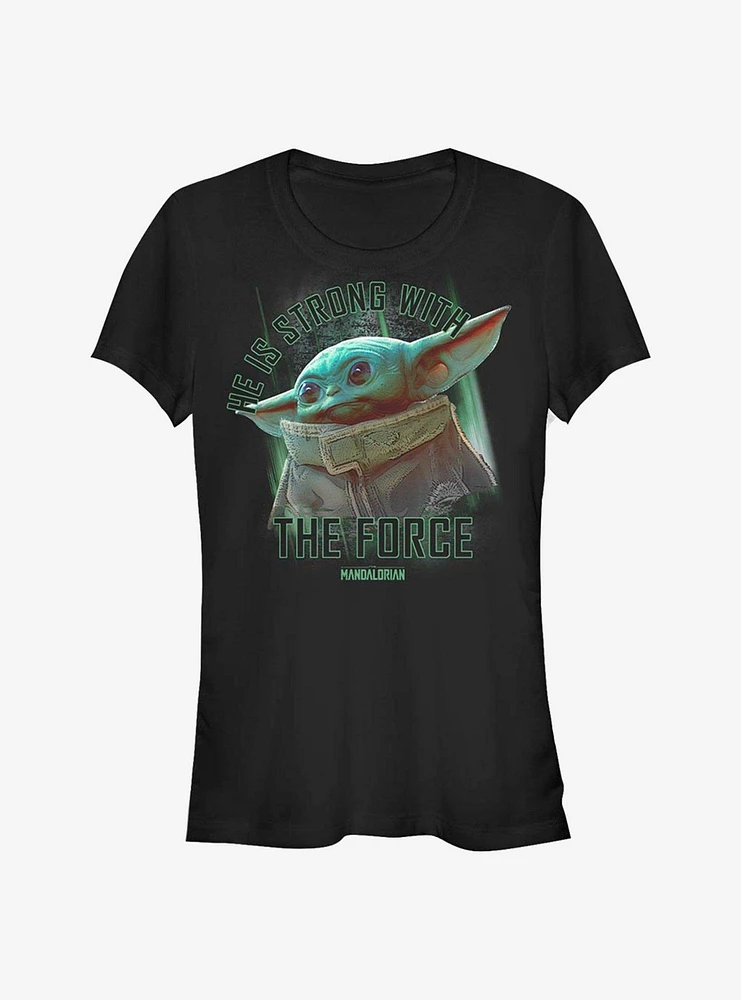 Star Wars The Mandalorian Child Strong With Force Girls T-Shirt