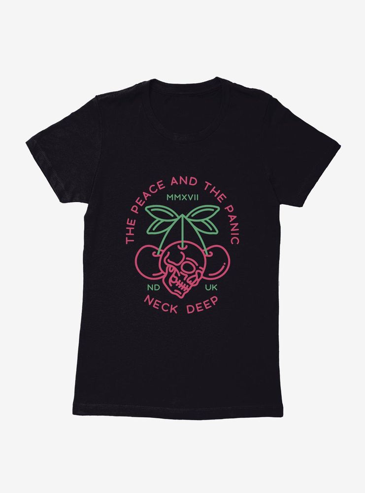 Neck Deep The Peace And Panic Cherry Skull Womens T-Shirt