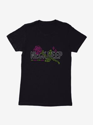 Neck Deep Neon Rose Womens T-Shirt