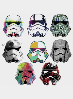Star Wars Artistic Storm Trooper Heads Peel And Stick Wall Decals