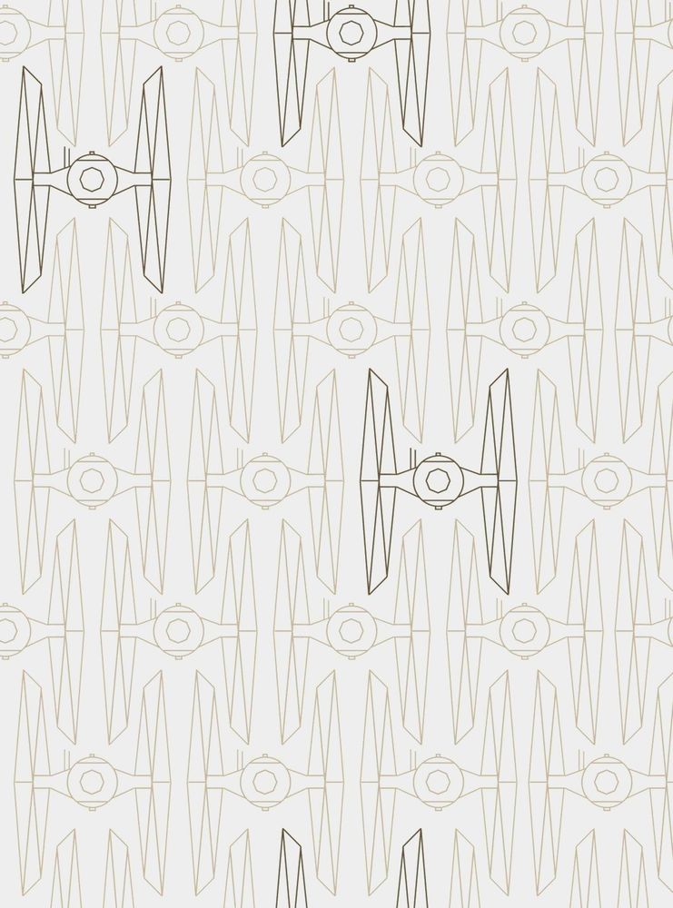 Star Wars Tie Fighter Taupe And Grey Peel & Stick Wallpaper