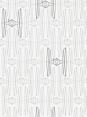 Star Wars Tie Fighter White And Grey Peel & Stick Wallpaper