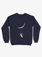 Astronaut Moon Swing Navy Blue Sweatshirt