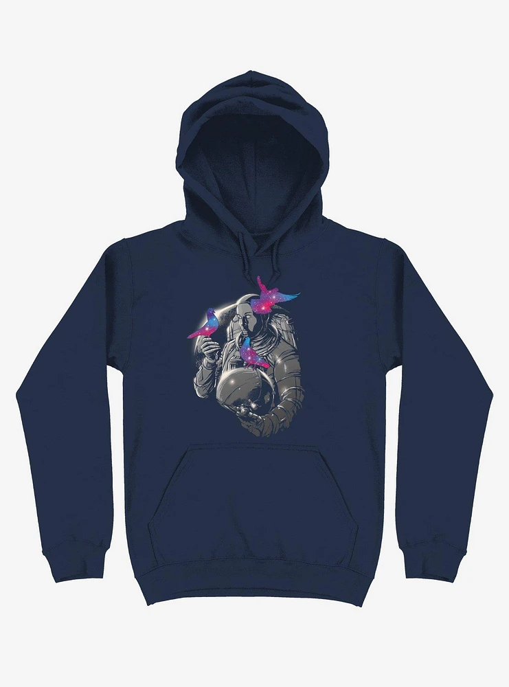 Astronaut A Touch Of Whimsy Navy Blue Hoodie