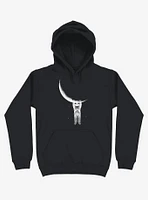 Astronaut Holding On To Moon Black Hoodie