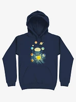 Astronaut Juggling Planets Navy Blue Hoodie