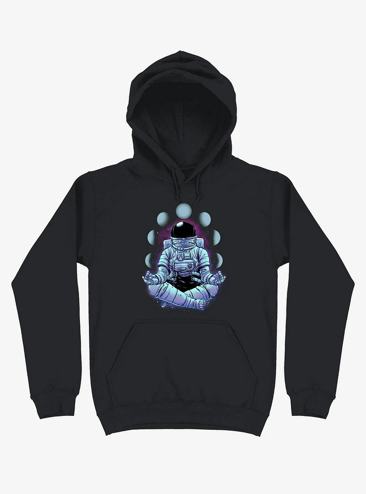 Astronaut Meditation Black Hoodie