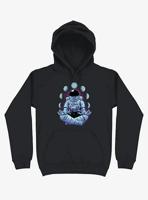 Astronaut Meditation Black Hoodie