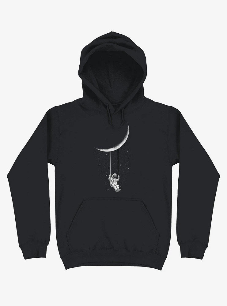 Astronaut Moon Swing Black Hoodie