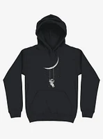 Astronaut Moon Swing Black Hoodie