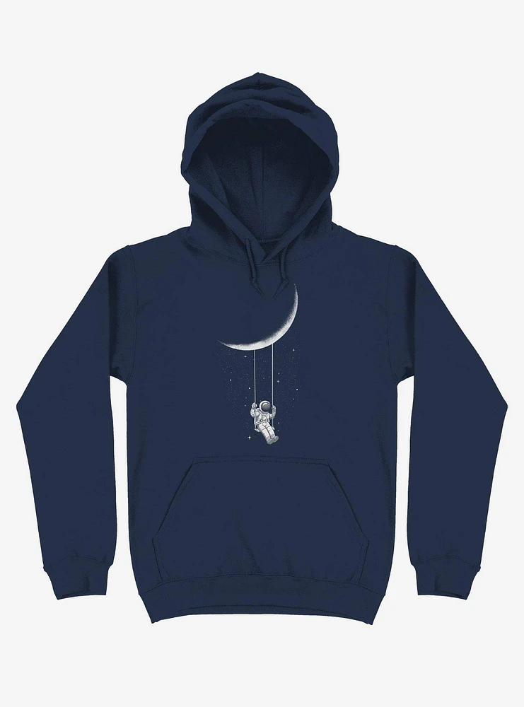 Astronaut Moon Swing Navy Blue Hoodie