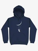 Astronaut Moon Swing Navy Blue Hoodie