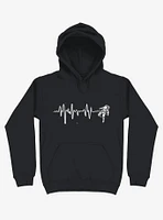 Astronaut Space Heartbeat Black Hoodie