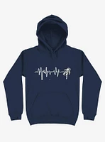 Astronaut Space Heartbeat Navy Blue Hoodie