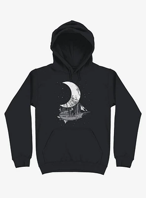 Ship Capturing Moon Black Hoodie