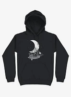 Ship Capturing Moon Black Hoodie