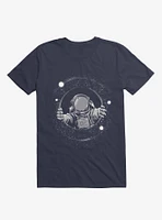 Astronaut Holding Black Hole Navy Blue T-Shirt