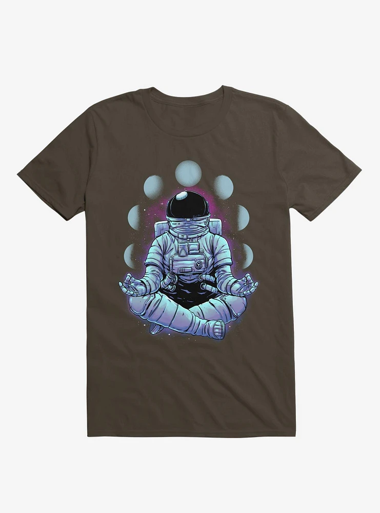 Astronaut Meditation Brown T-Shirt