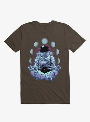 Astronaut Meditation Brown T-Shirt