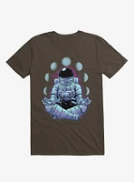 Astronaut Meditation Brown T-Shirt