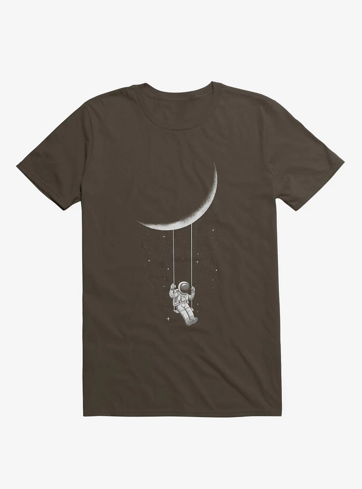 Astronaut Moon Swing Brown T-Shirt