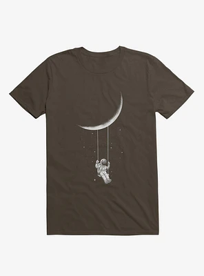 Astronaut Moon Swing Brown T-Shirt
