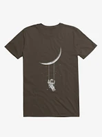 Astronaut Moon Swing Brown T-Shirt