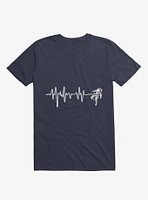 Astronaut Space Heartbeat Navy Blue T-Shirt