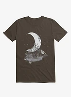 Ship Capturing Moon Brown T-Shirt
