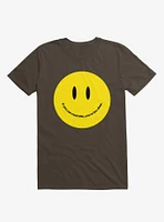 You're Too Close Smile Face Brown T-shirt