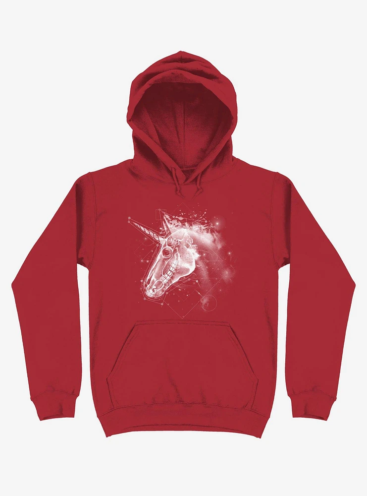 Space Constellation Unicorn Red Hoodie