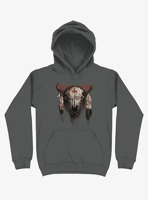 Tatanka Bison Head Charcoal Grey Hoodie