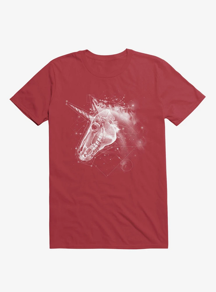 Space Constellation Unicorn Red T-Shirt