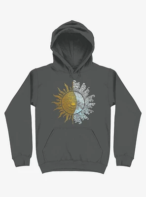 Sun And Moon Art Charcoal Grey Hoodie