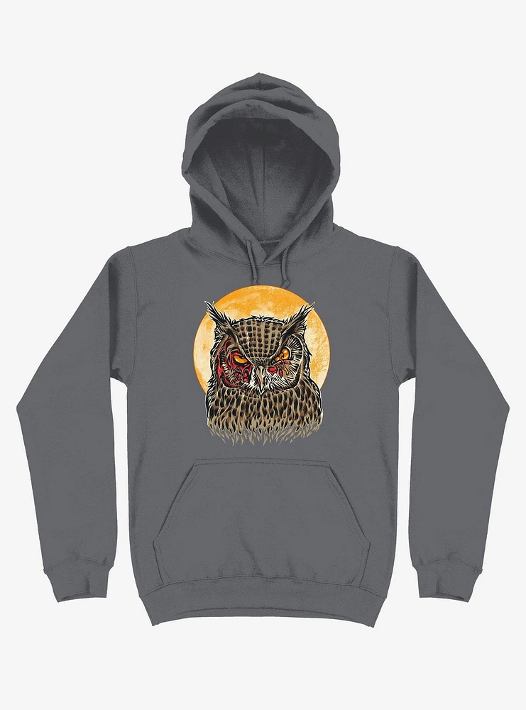 Zombie Blood Owl Charcoal Grey Hoodie