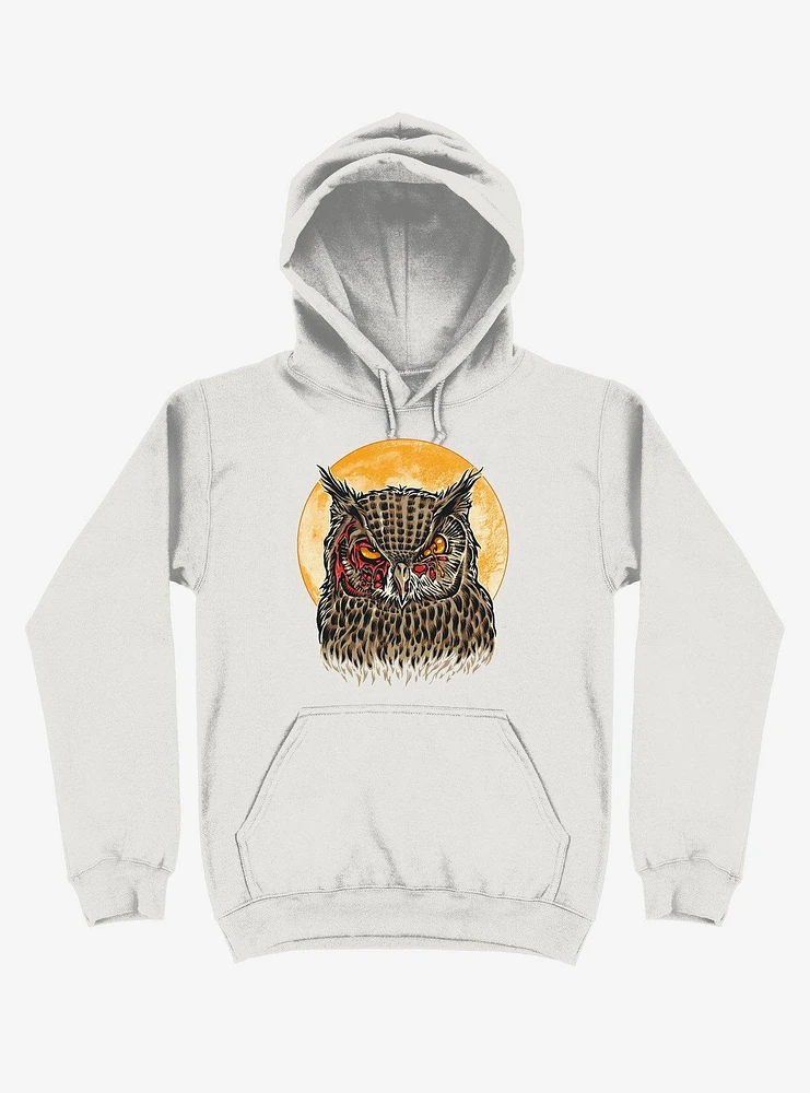 Zombie Blood Owl White Hoodie