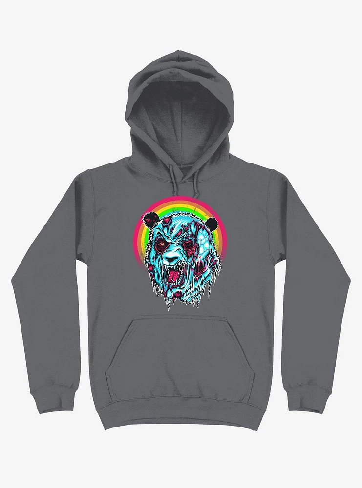 Zombie Blood Rainbow Panda Charcoal Grey Hoodie