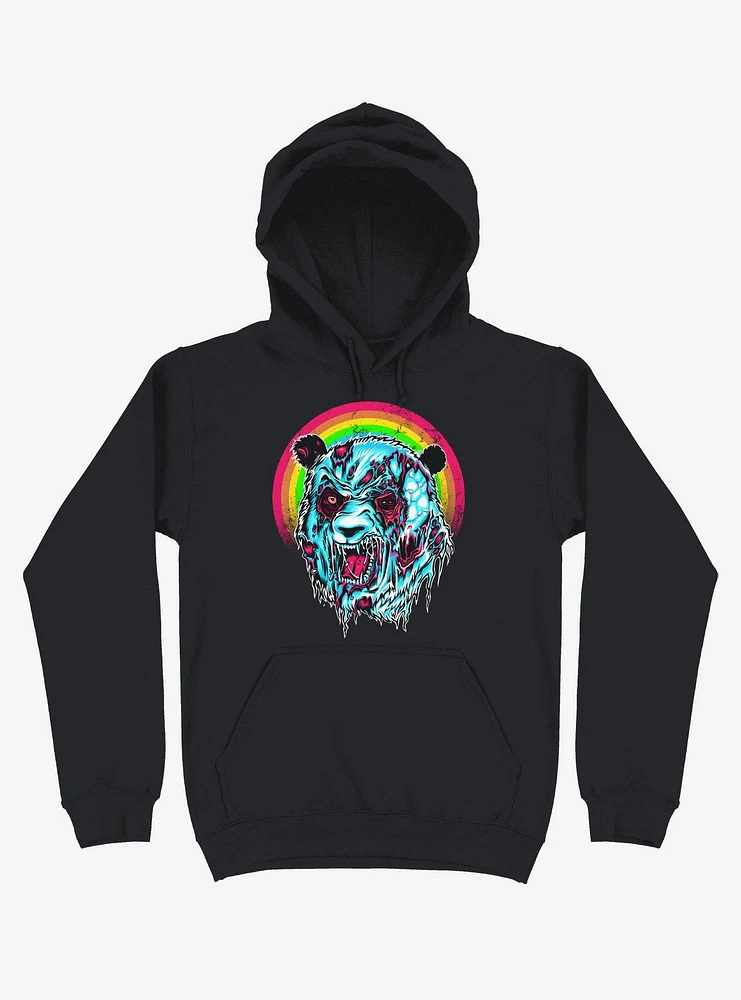 Zombie Blood Rainbow Panda Black Hoodie
