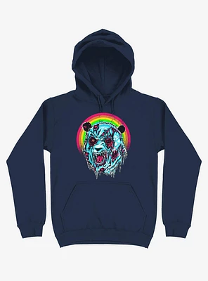 Zombie Blood Rainbow Panda Navy Blue Hoodie