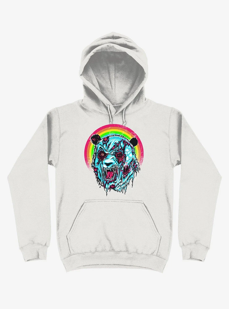 Zombie Blood Rainbow Panda White Hoodie