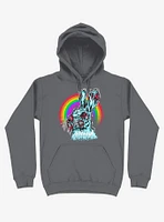 Zombie Blood Rainbow Rabbit Charcoal Grey Hoodie
