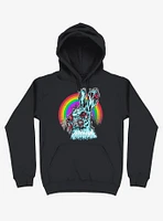 Zombie Blood Rainbow Rabbit Black Hoodie