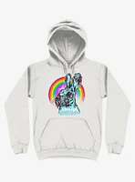 Zombie Blood Rainbow Rabbit White Hoodie