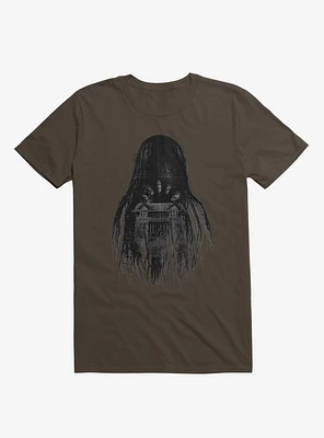 Long Horror Haunted House Hair Brown T-Shirt
