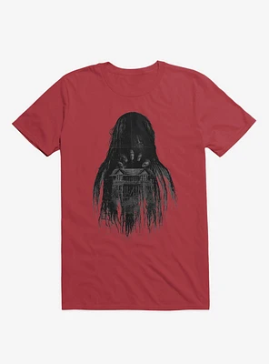 Long Horror Haunted House Hair Red T-Shirt
