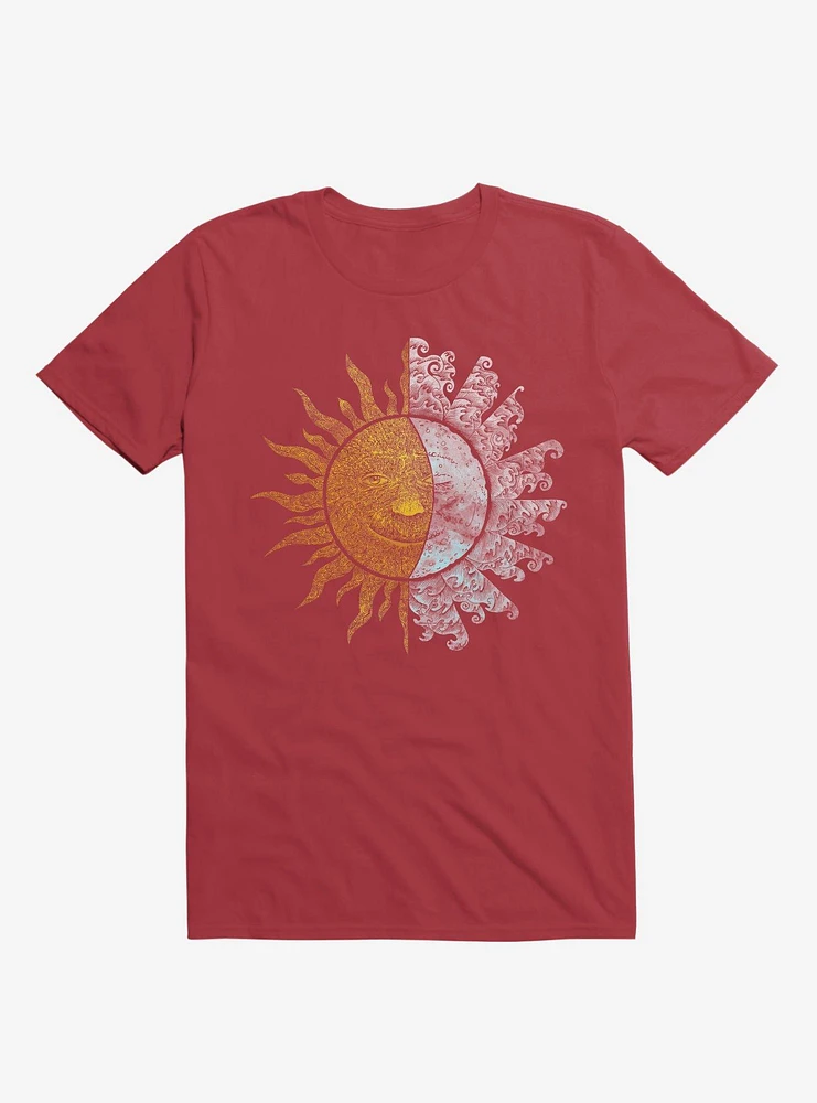 Sun And Moon Art Red T-Shirt