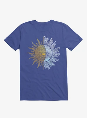 Sun And Moon Art Royal Blue T-Shirt