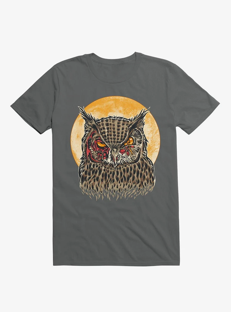 Zombie Blood Owl Charcoal Grey T-Shirt