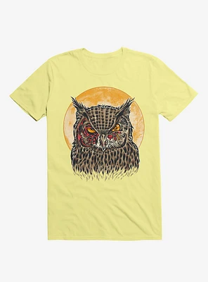 Zombie Blood Owl Corn Silk Yellow T-Shirt