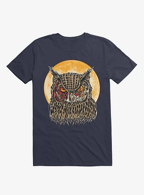 Zombie Blood Owl Navy Blue T-Shirt